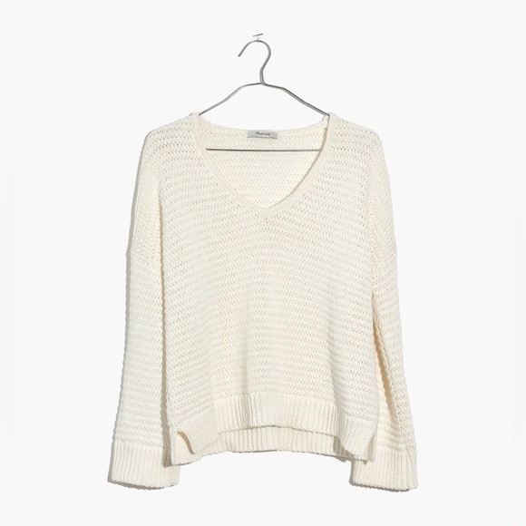 Madewell Breezeway Pullover Sweater V-Neck Knit - Picture 3 of 11
